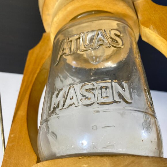 Hand Crafted Wood Lantern Table Lamp Electric Light Flicker Bulb Mason Jar. - Picture 3 of 10